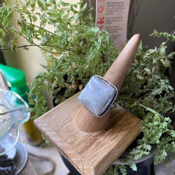 Sterling Silver Moonstone Boho Statement Ring Size 9 - Picture 2 of 9